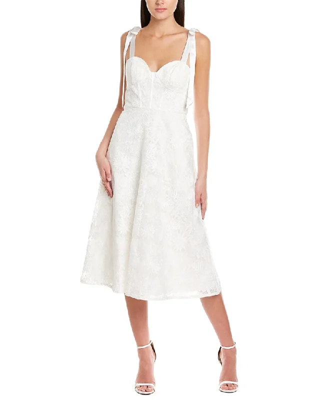 Crazy Savings Aidan by Aidan Mattox Corset Embroidered Midi Dress