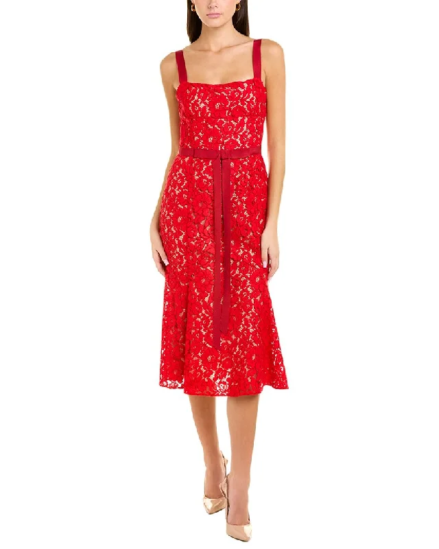 Shop and Save Oscar de la Renta Lace Midi Dress