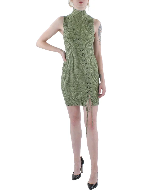 Grand Opening Sale Cade Womens Lace-Up Fitted Sweaterdress