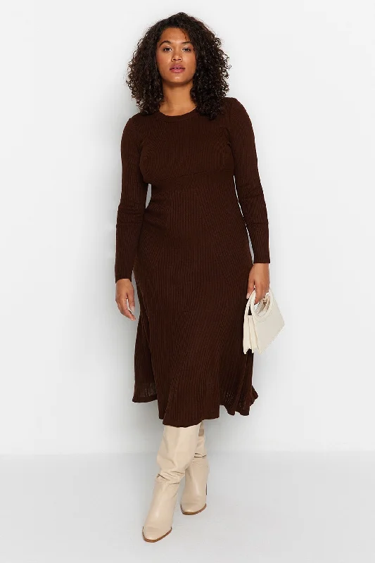 YEAR-End Sale Trendyol Women's Midi Casual/casual Fitted Plus Size Dress