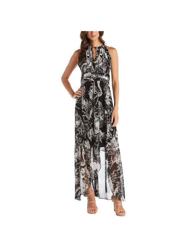Don't Miss Petites Womens Floral Hi-Low Maxi Dress
