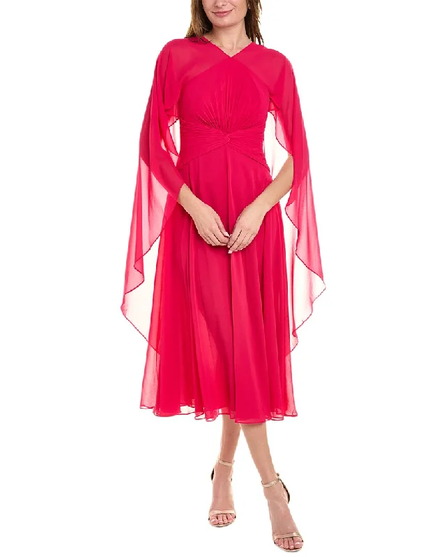 Bonus Savings Teri Jon by Rickie Freeman Chiffon Midi Dress