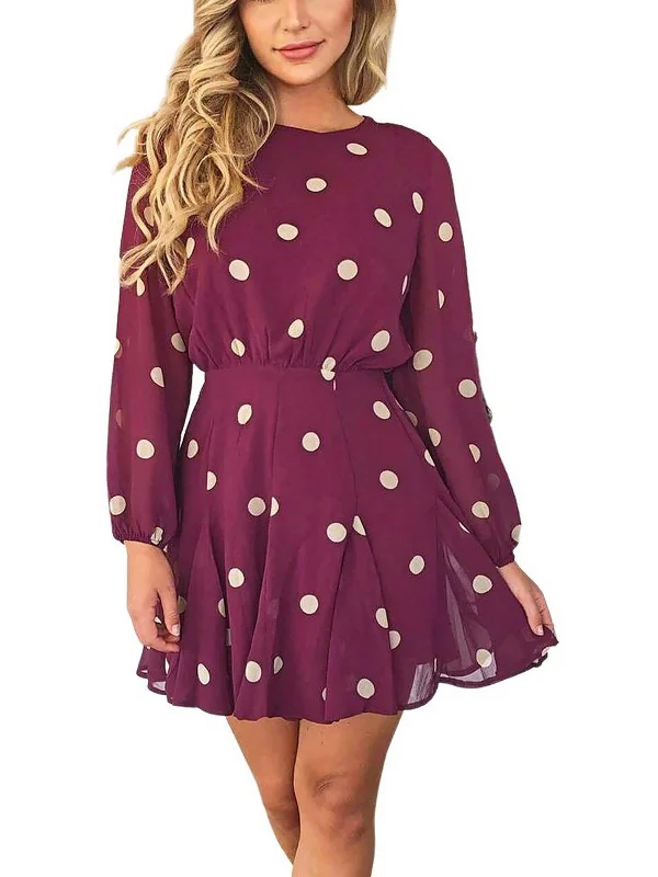 Best Deals Womens Polka Dot Short Mini Dress