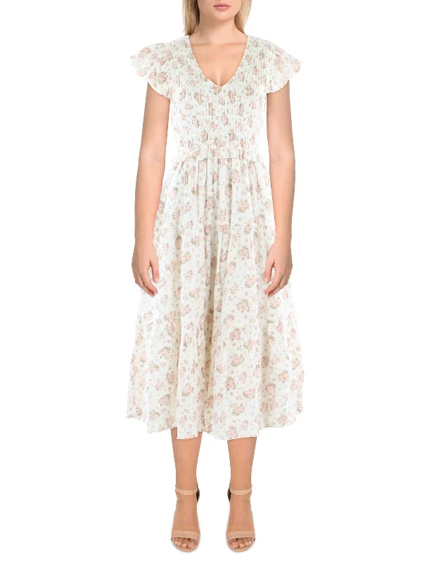 Massive Deals Womens Cotton Calf Midi Dress