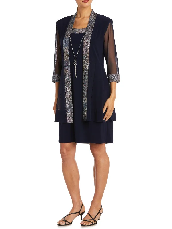 Don't Miss Womens 2PC Jacket Set Shift Dress