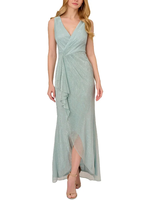 Super Sale Womens Metallic Long Wrap Dress