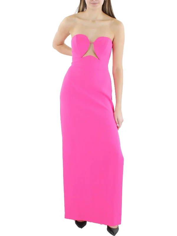 Instant Discount Womens Cut-Out Strapless Evening Dress