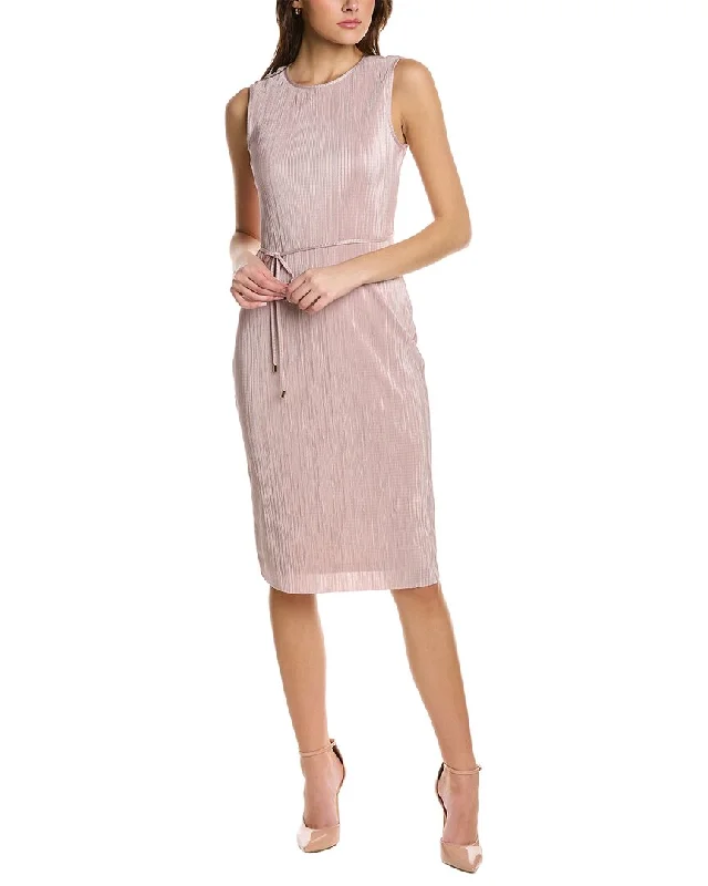 Super Deal Anne Klein Pleated Charm Midi Dress