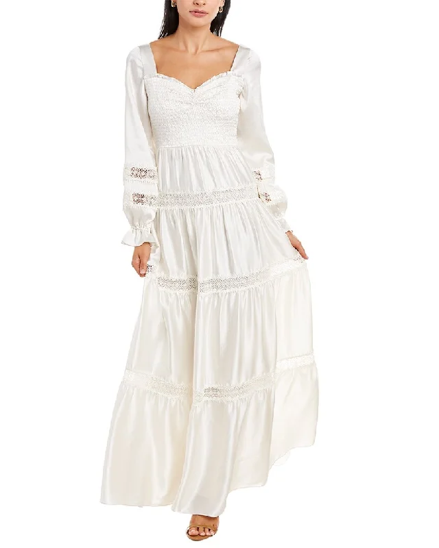 Final Sale ML Monique Lhuillier Hammered Satin Gown