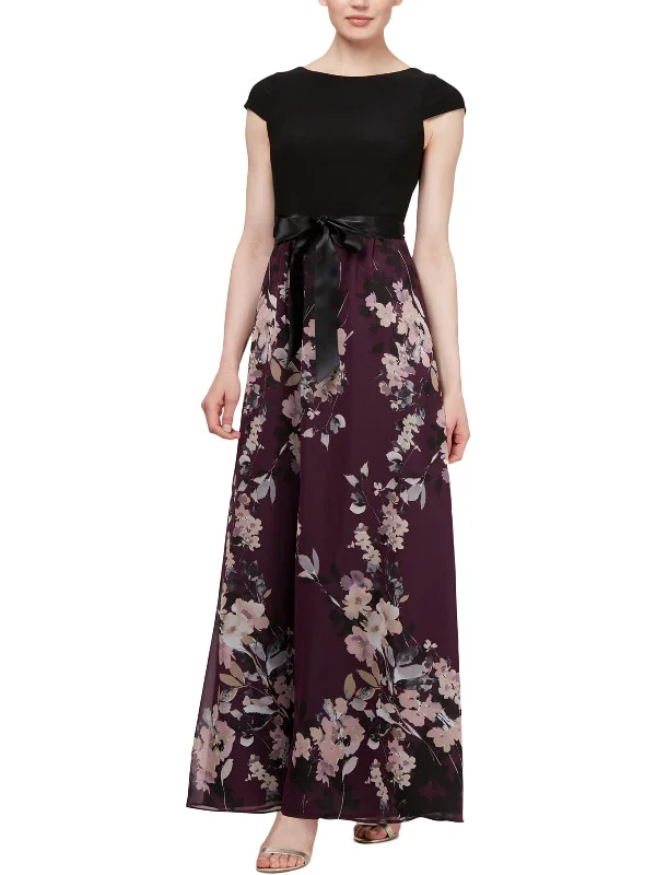 Must-Have Deals Womens Printed Cap Sleeves Maxi Dress