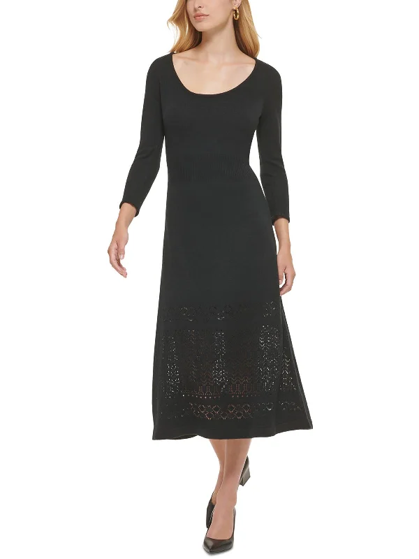 Today’s Deal Womens Knit Scoop Neck Sweaterdress