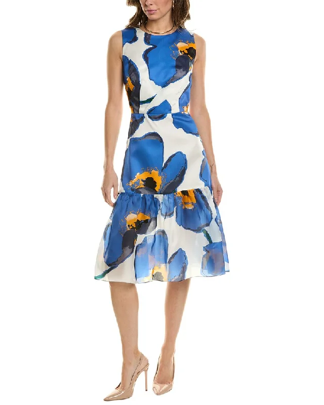 Blowout Sale Carolina Herrera Ruffled Tie Silk Dress