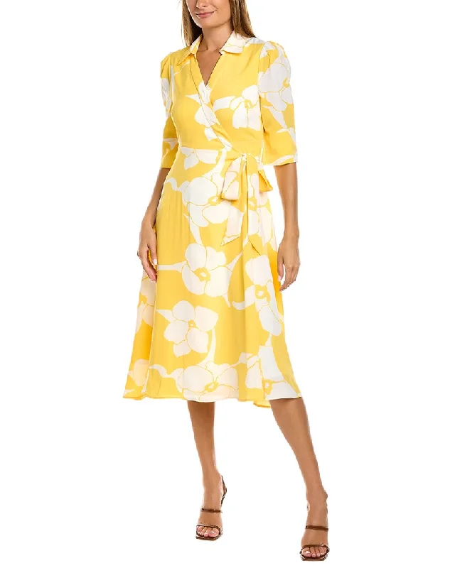 Midnight Madness Gracia V-Neck Flower Wrap Dress