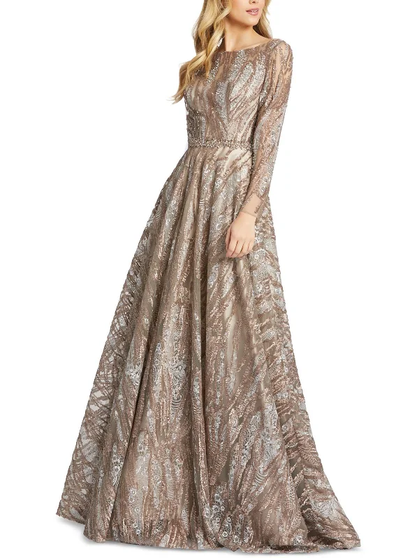 Midnight Sale Womens Sequined Long Evening Dress