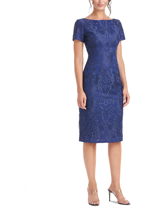 Take Advantage Womens Embroidered Knee Length Sheath Dress