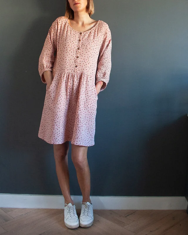 Special Buy French Navy Forsythe Dress Pattern Expansion