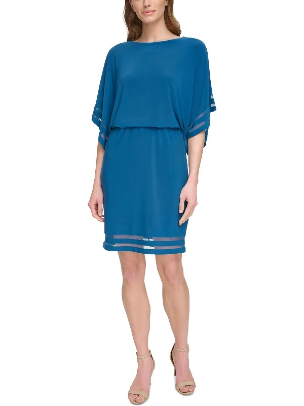 Weekend Special Womens Illusion Midi Cocktail And Party Dress