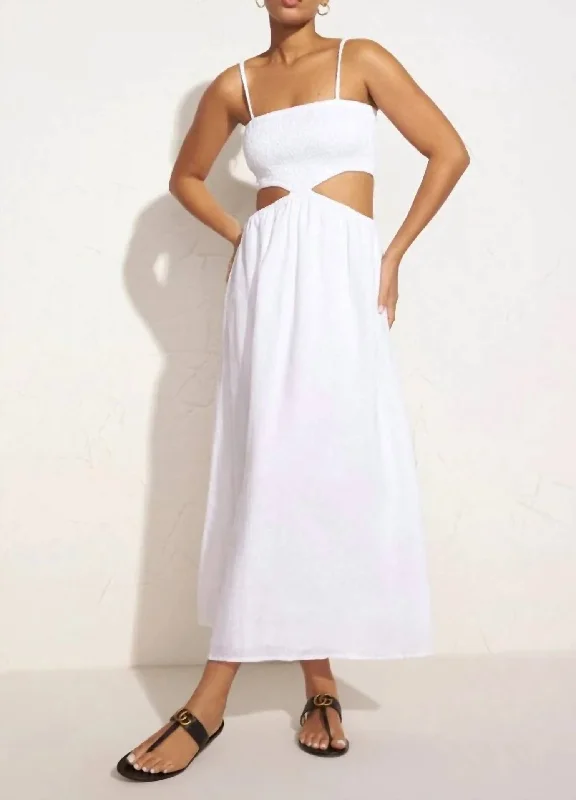 Big Savings Tayari Midi Dress in Plain White
