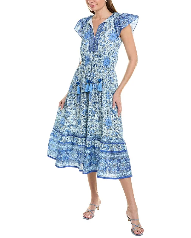 Special Price bella tu Tassel Tie Neck Midi Dress