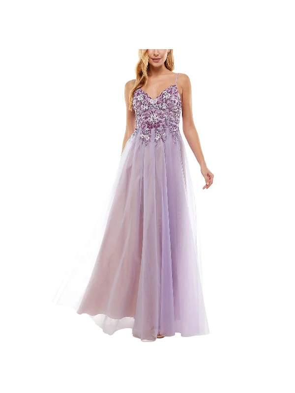 Discount Deals Juniors Womens Beaded Formal Evening Dress