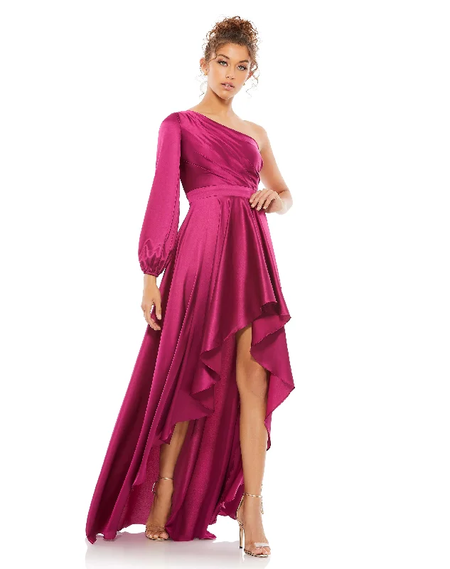 Deal Explosion High Low One Shoulder Flowy Gown
