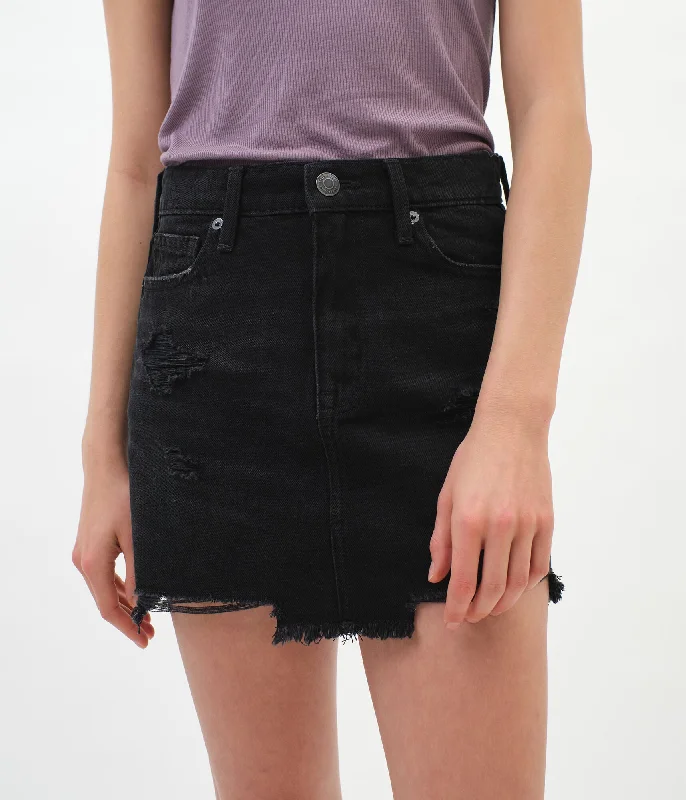 Discount Deals Aeropostale Womens Real Denim High-Rise Mini Skirt