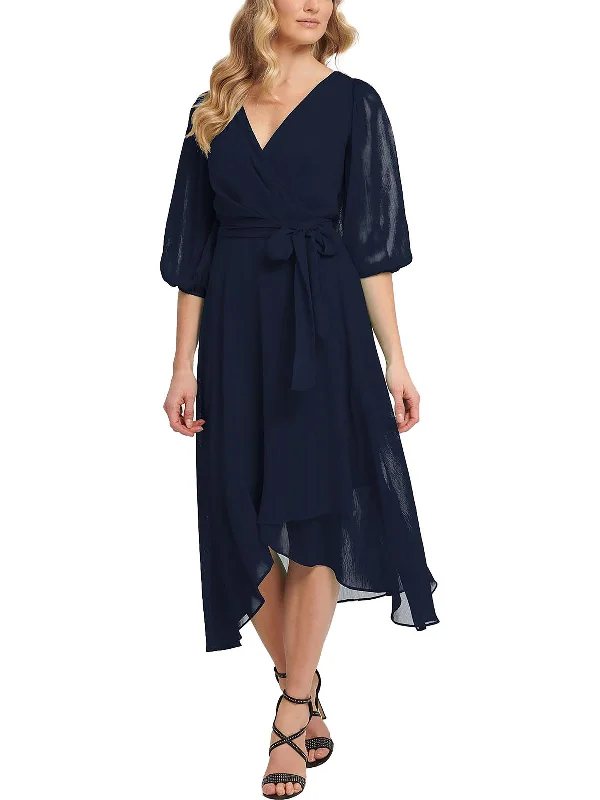 Huge Discounts Womens Faux Wrap Calf Midi Dress