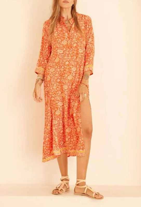 Early Access Isobel Silk Dress in Tuscany Sun
