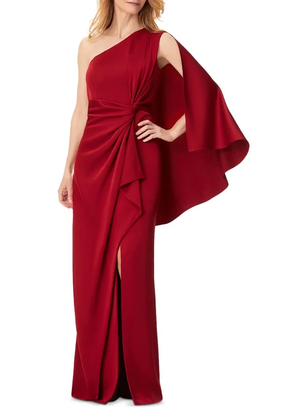 Huge Discounts Womens Knot-Front One Shoulder Evening Dress