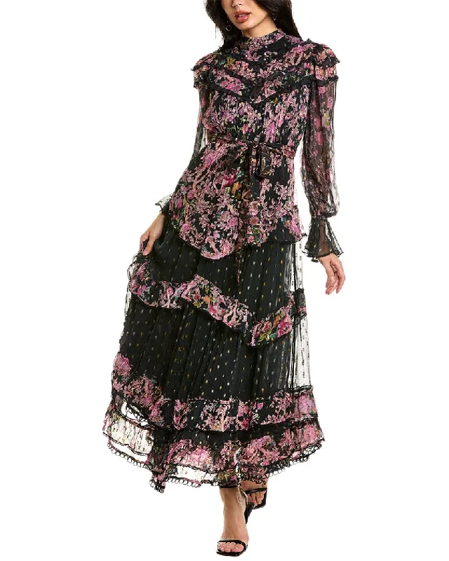Deal Explosion Hemant & Nandita Ruffle Trim Maxi Dress