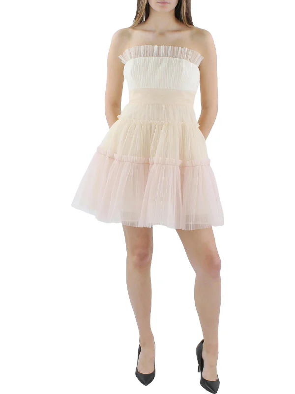 Price Cut Womens Tiered Ruffle Cocktail And Party Dress