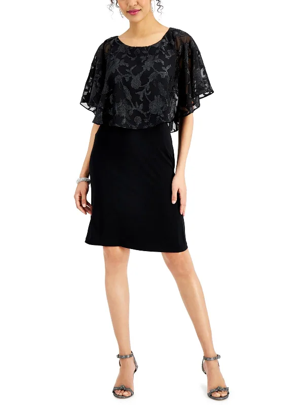 Savings Galore Womens Applique Midi Cocktail and Party Dress