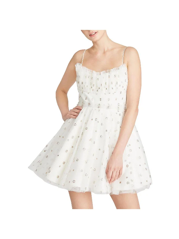 Weekend Deal Womens Mesh Glitter Cocktail and Party Dress