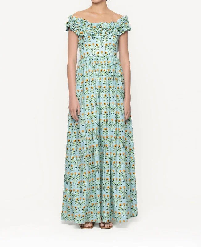 The Best Prices Espliego Diente De Leon Amanecer Maxi Dress In Blue