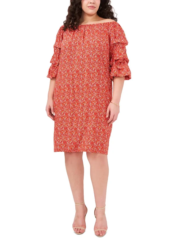 Bargain Prices Plus Womens Casual Knee Shift Dress