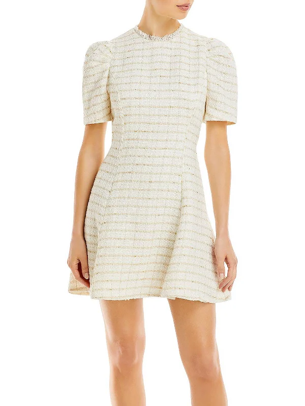 Big Savings Womens Metallic Mini Fit & Flare Dress