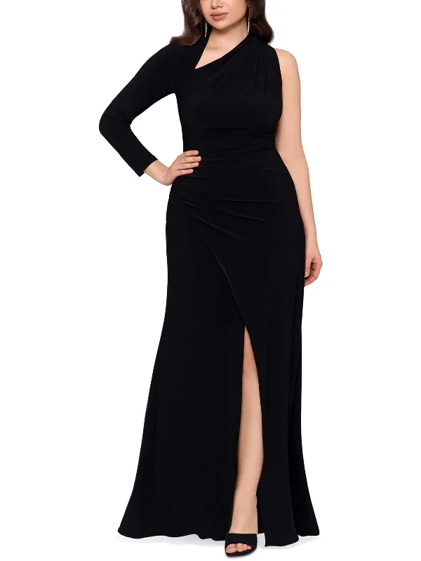 Buy Now Plus Womens Knit One-Sleeve Evening Dress