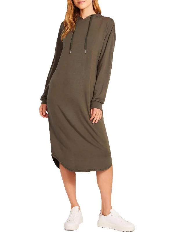 Deep Discounts Camden Womens Long Sleeves Calf Midi Dress