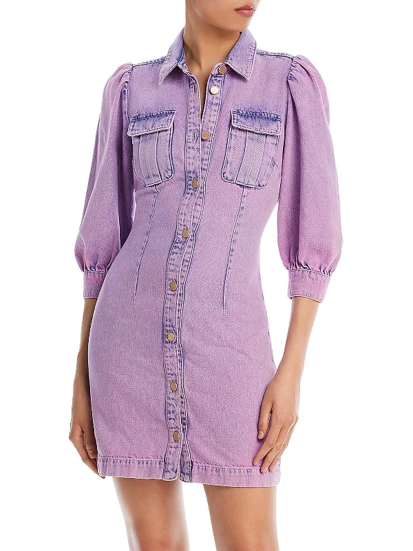 Deal Mania Womens Denim Short Mini Dress