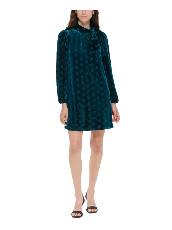 Don't Wait Womens Dotted Mini Shift Dress