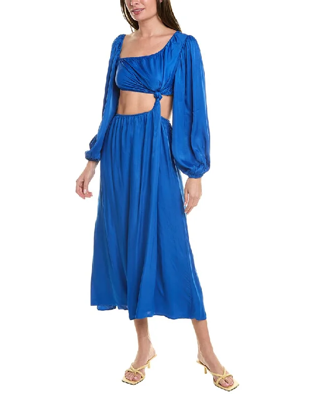 Overstock FARM Rio Satin Midi Dress