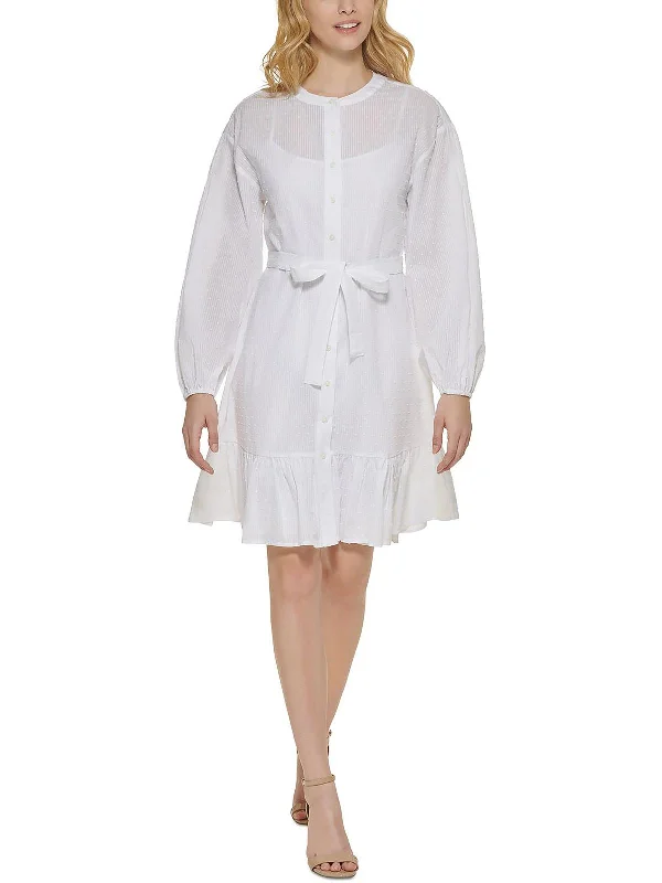Final Markdown Womens Cotton Swiss-Dot Shirtdress