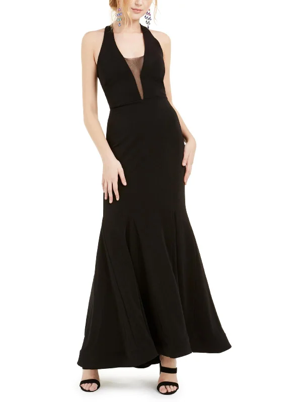 Deep Discounts Juniors Womens Plunging Mermaid Evening Dress