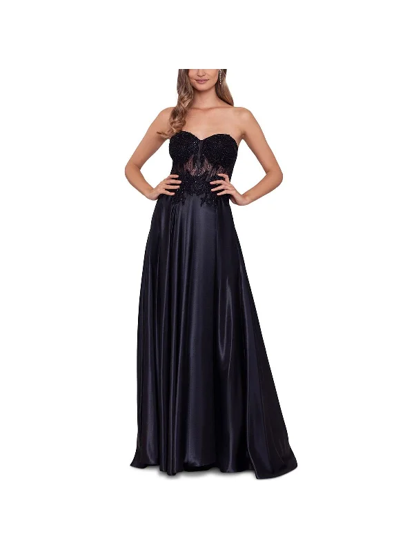 Super Sale Juniors Womens Illusion Maxi Evening Dress