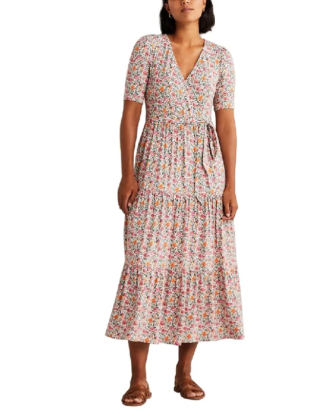 New Deals Boden Tiered Wrap Jersey Maxi Dress