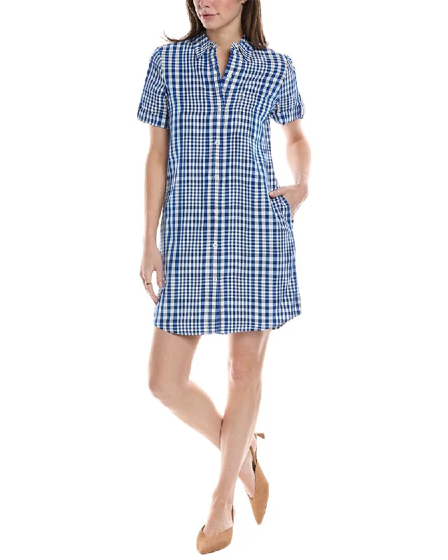 Huge Savings Theory Mayvine Dillon Plaid Linen-Blend Shirtdress