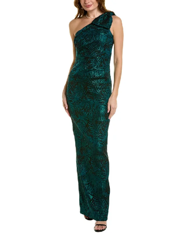 Season Finale Sale Teri Jon by Rickie Freeman One-Shoulder Gown