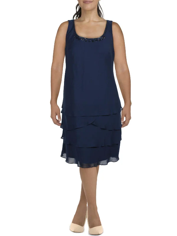 Savings Spectacular Womens Tiered Sleeveless Cocktail and Party Dress