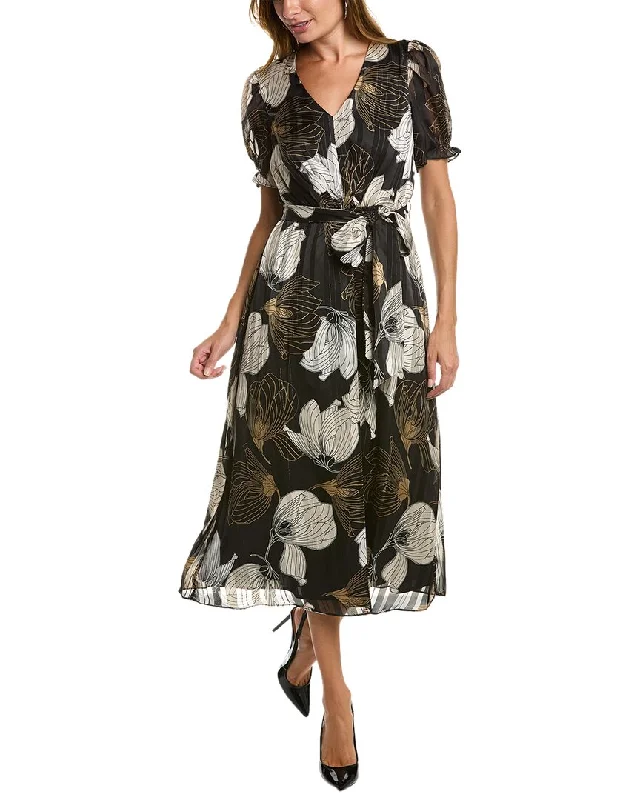 Limited Time Discount Anne Klein Puff Sleeve Midi Dress