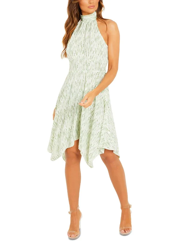 Reduced Prices Womens Asymmetric Knee Halter Dress